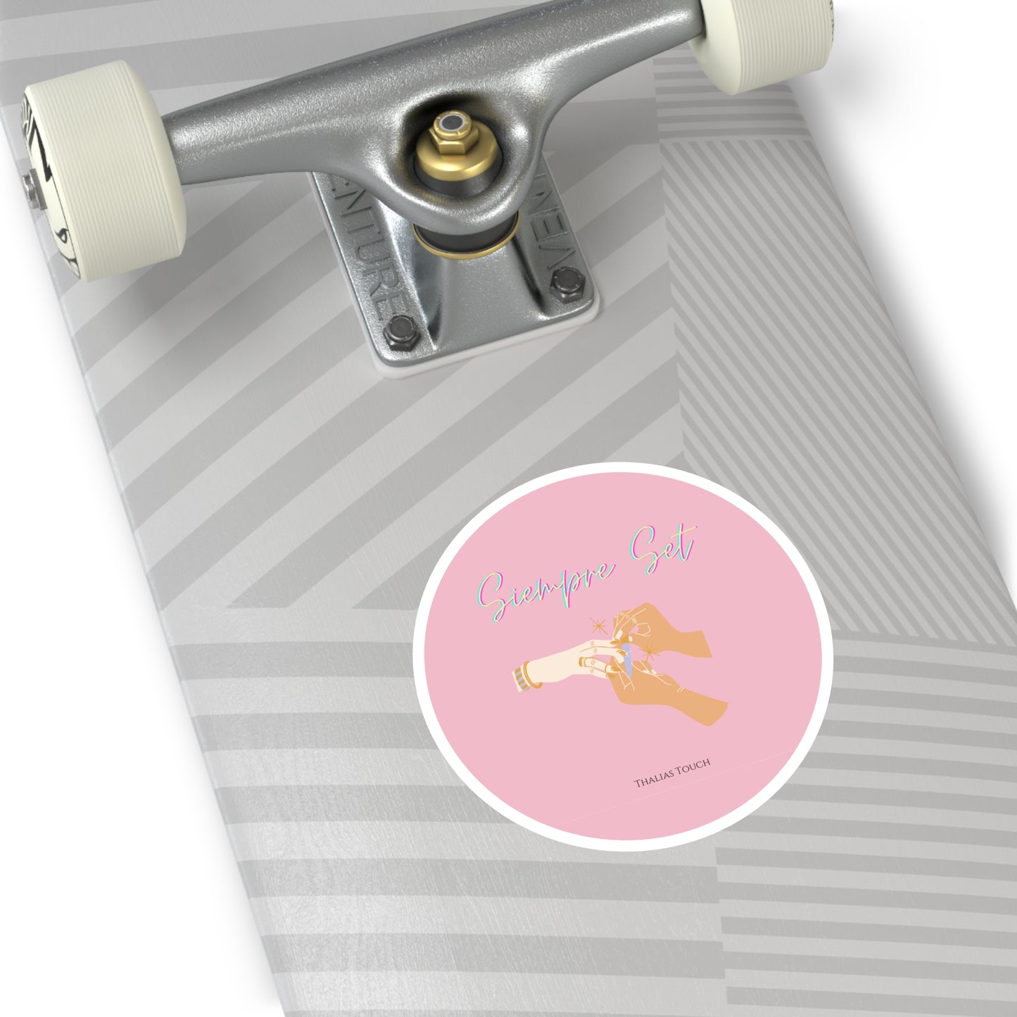 Sticker Rosa Redondo, Resistente al agua, "Siempre Set"