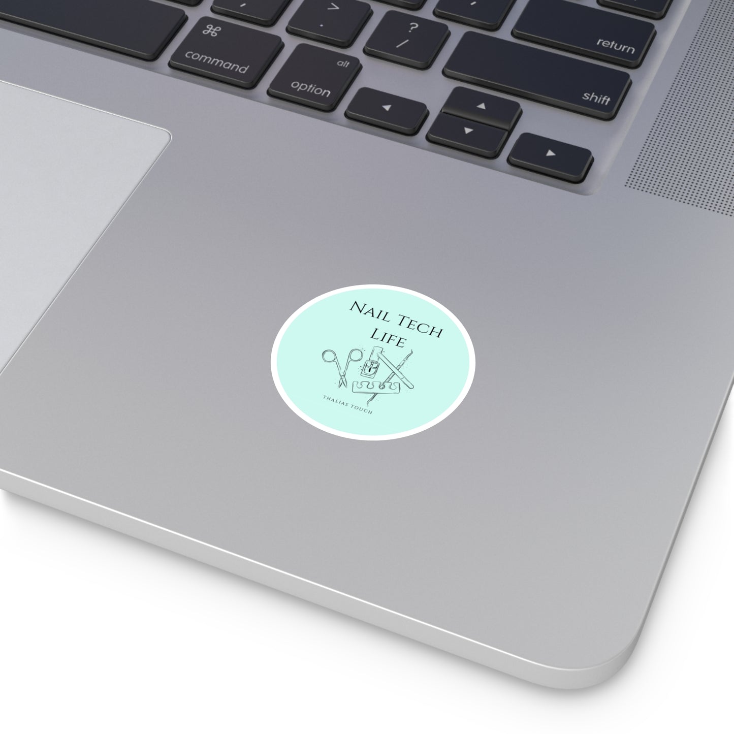 Sticker redondo, Resistente al agua, "Nail Tech Life"