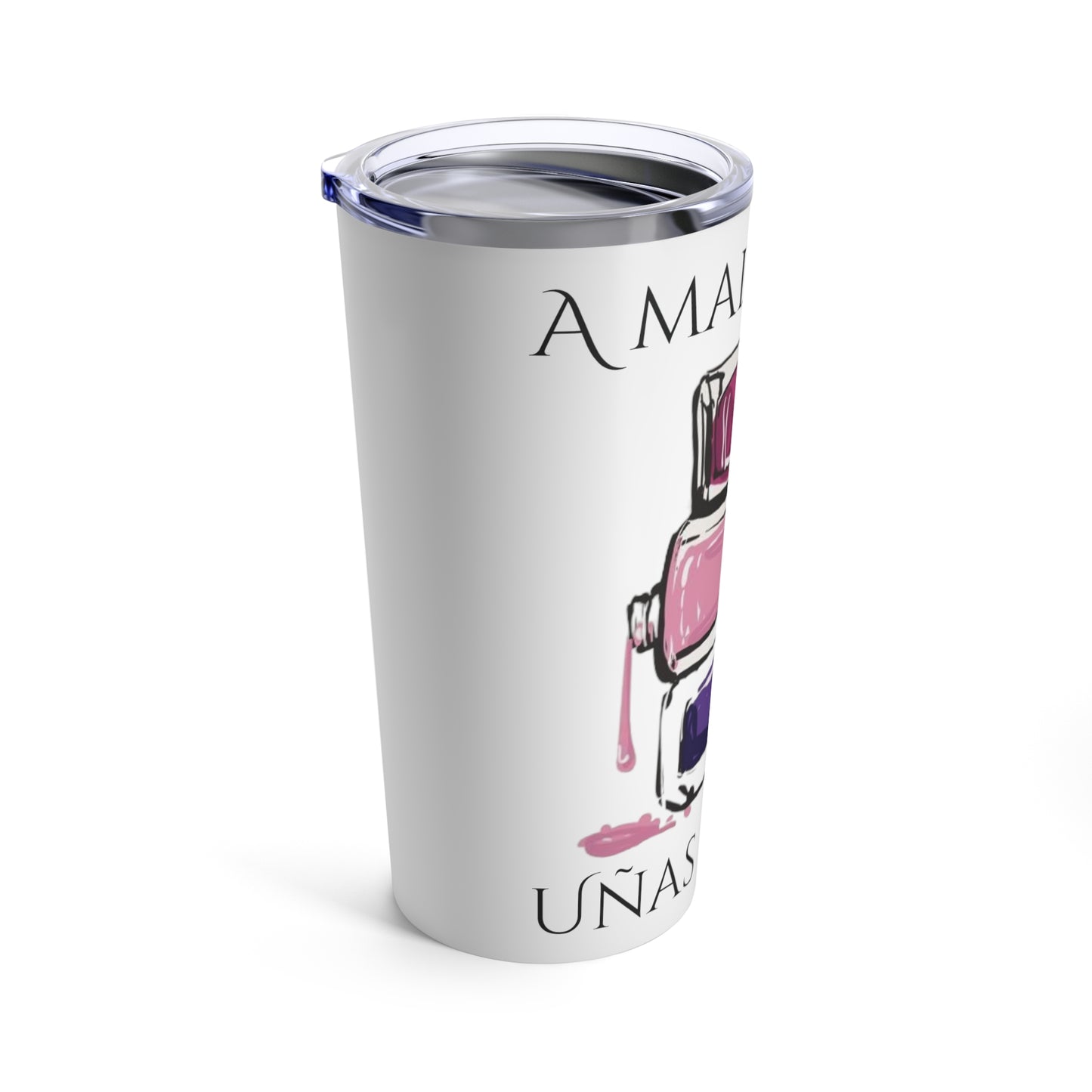 Tumbler Blanco 20oz, Mal Tiempo Uñas Nuevas