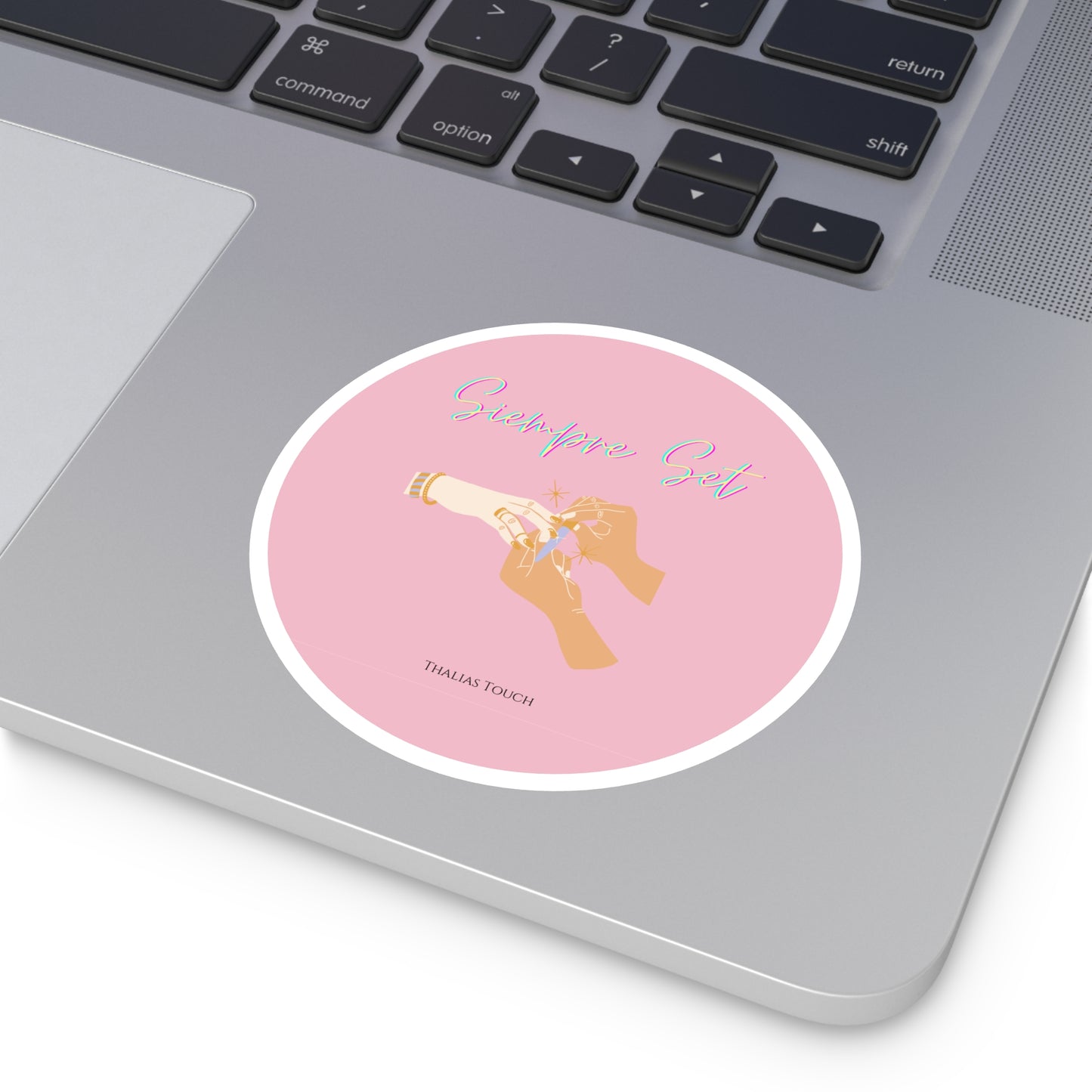 Sticker Rosa Redondo, Resistente al agua, "Siempre Set"