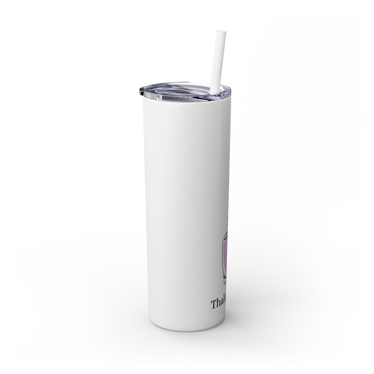 Tumbler delgado 20oz con sorbeto, Botella con esmalte violeta
