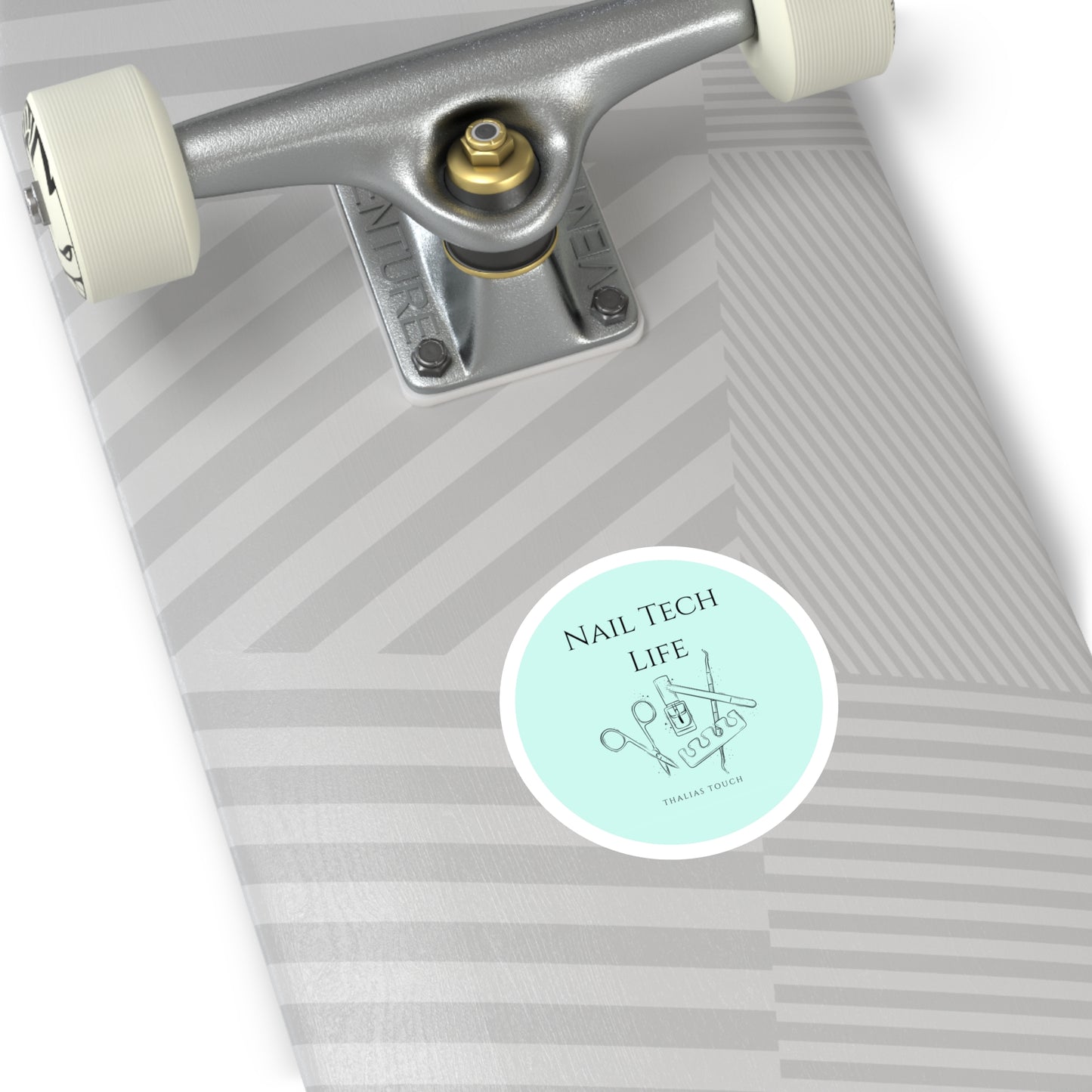 Sticker redondo, Resistente al agua, "Nail Tech Life"