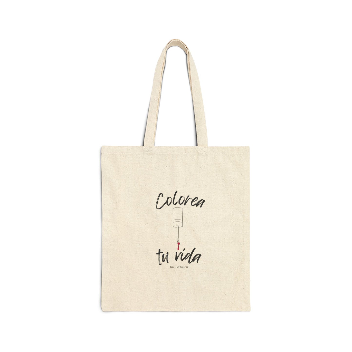 "Tote bag" color crema, 100% algodón, "Colorea tu vida"