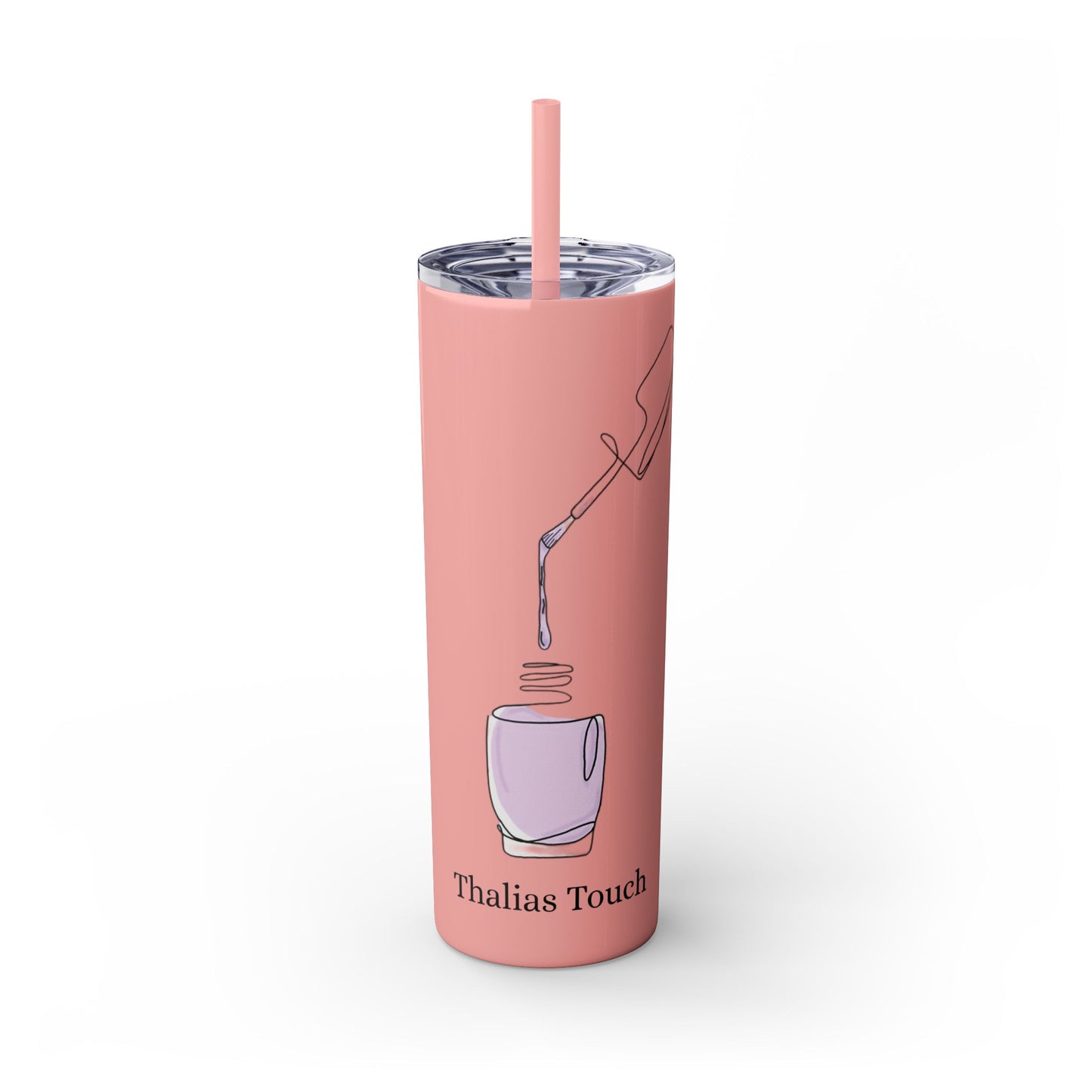 Tumbler delgado 20oz con sorbeto, Botella con esmalte violeta