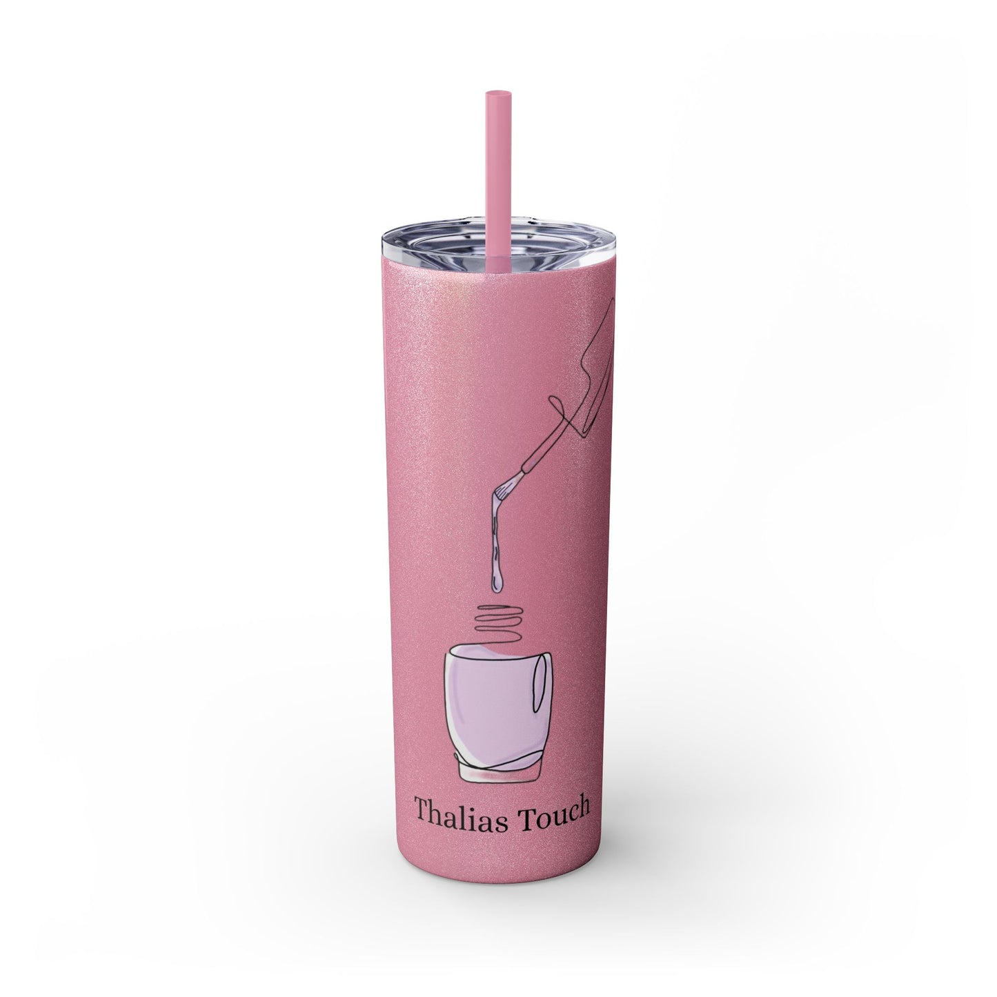 Tumbler delgado 20oz con sorbeto, Botella con esmalte violeta