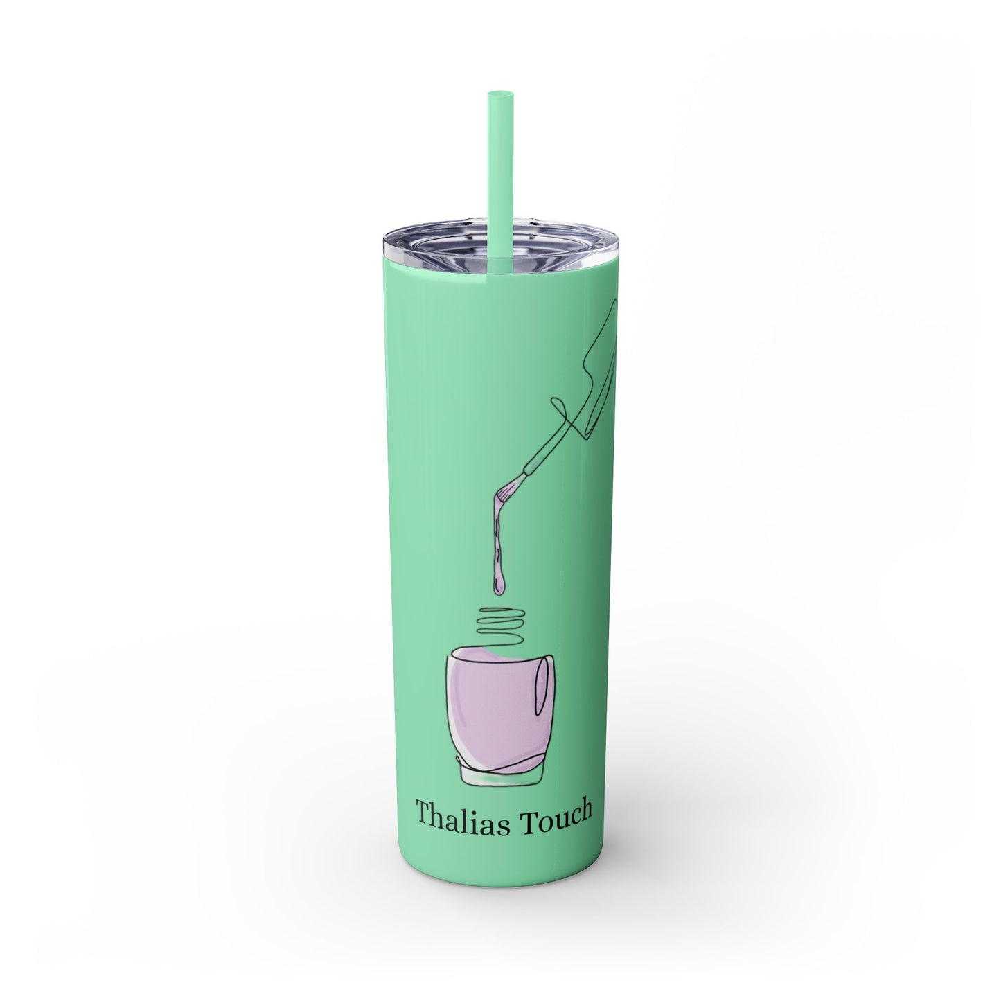 Tumbler delgado 20oz con sorbeto, Botella con esmalte violeta