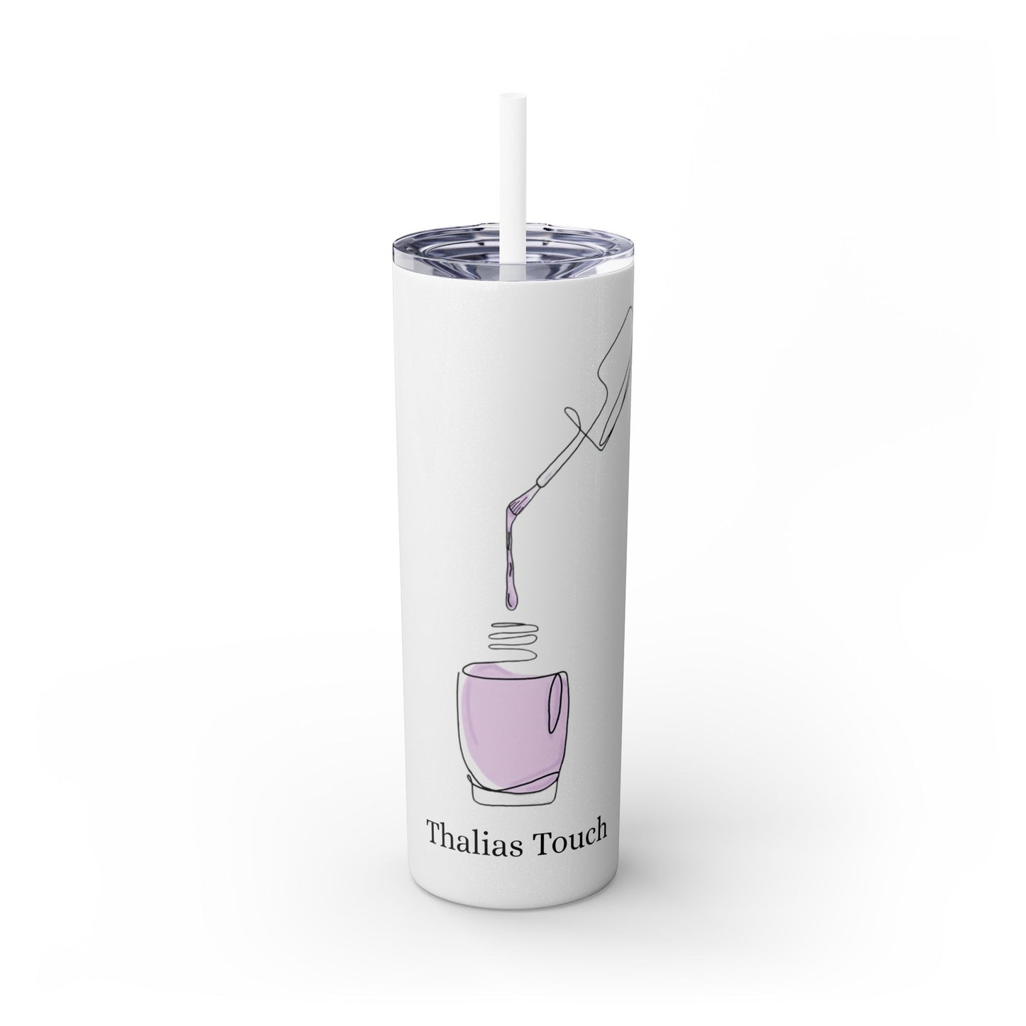 Tumbler delgado 20oz con sorbeto, Botella con esmalte violeta