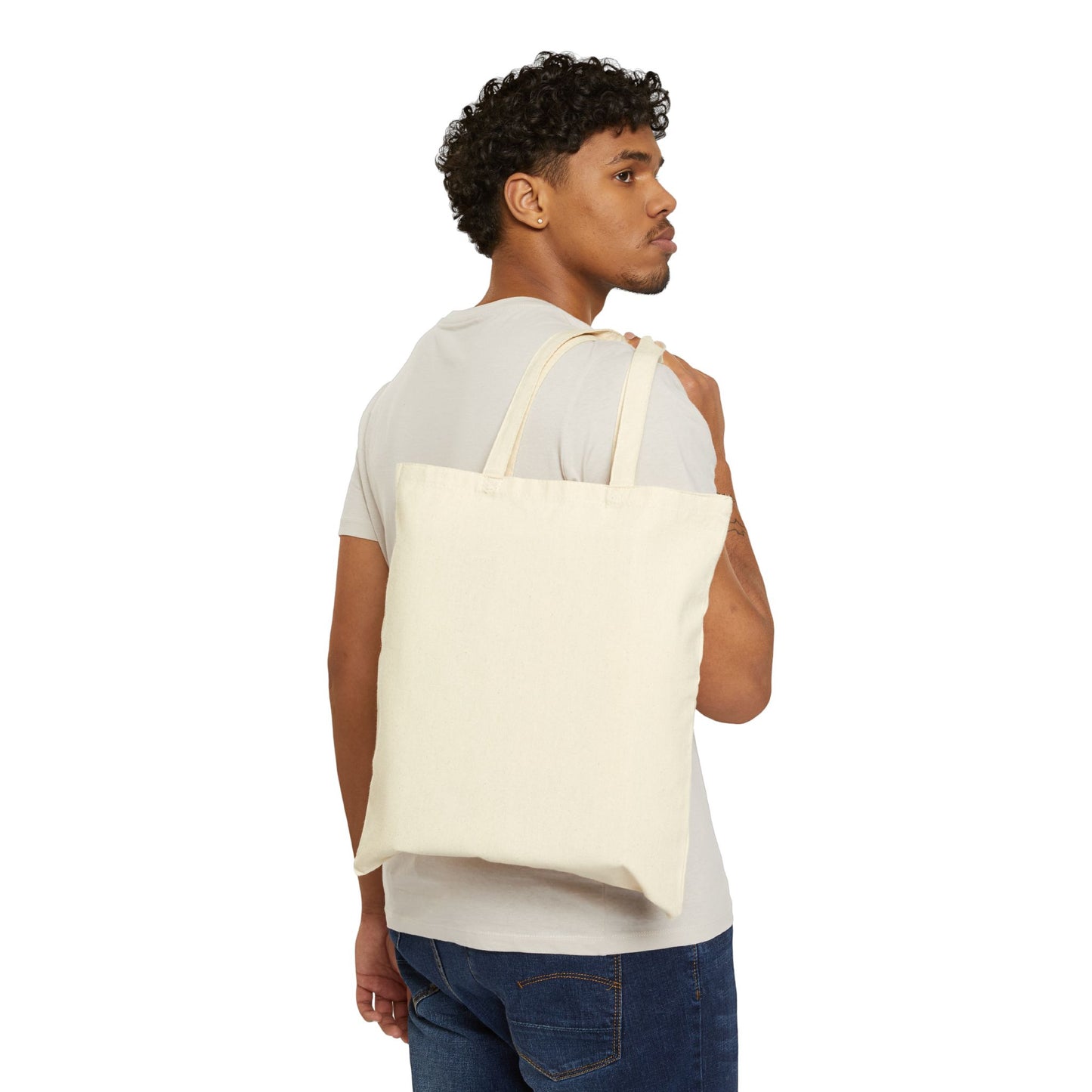 Tote Bag, Color Crema, 100% algodón, Tres botellas de esmaltes derramadas