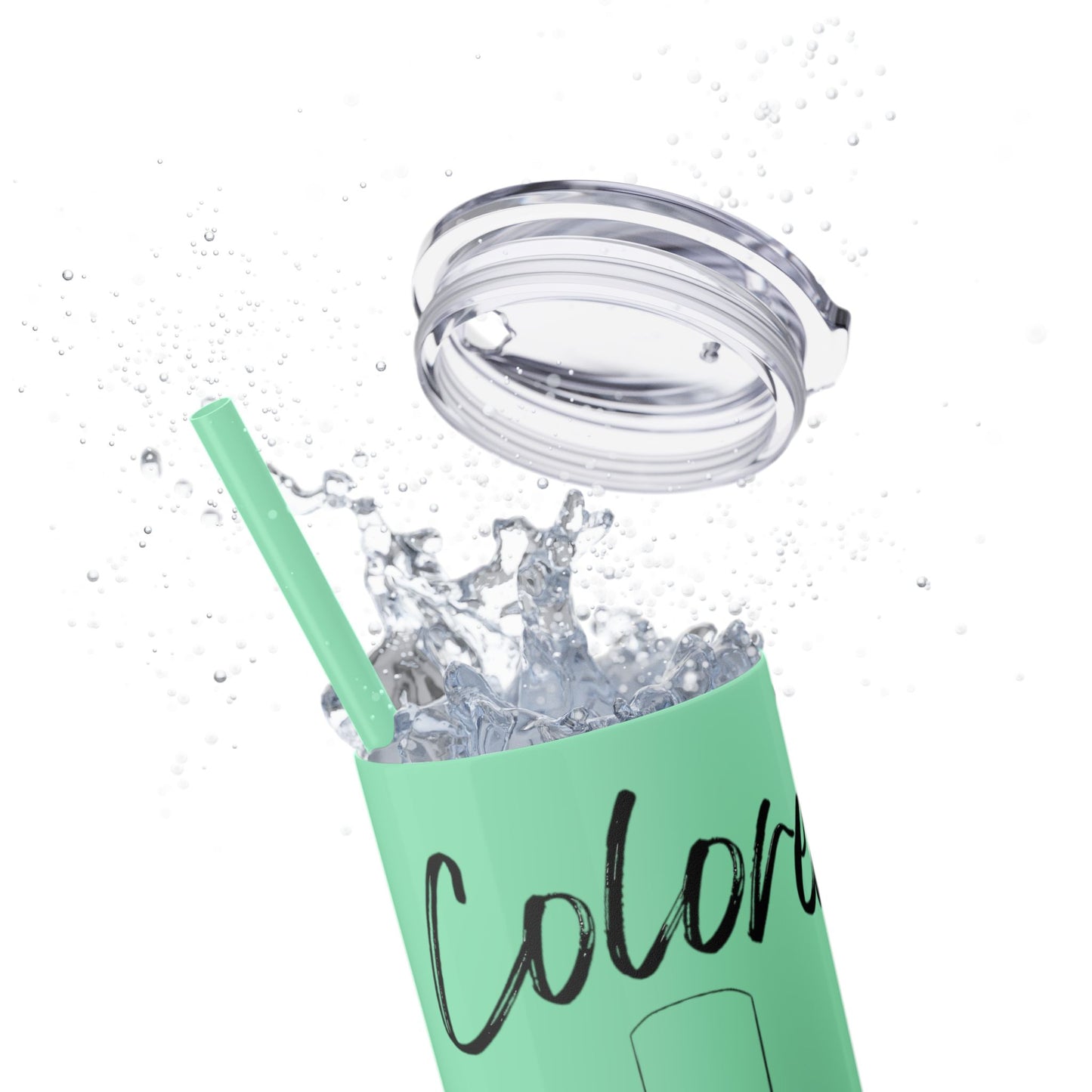 Tumbler Delgado con sorbeto 20oz, Colorea tu vida
