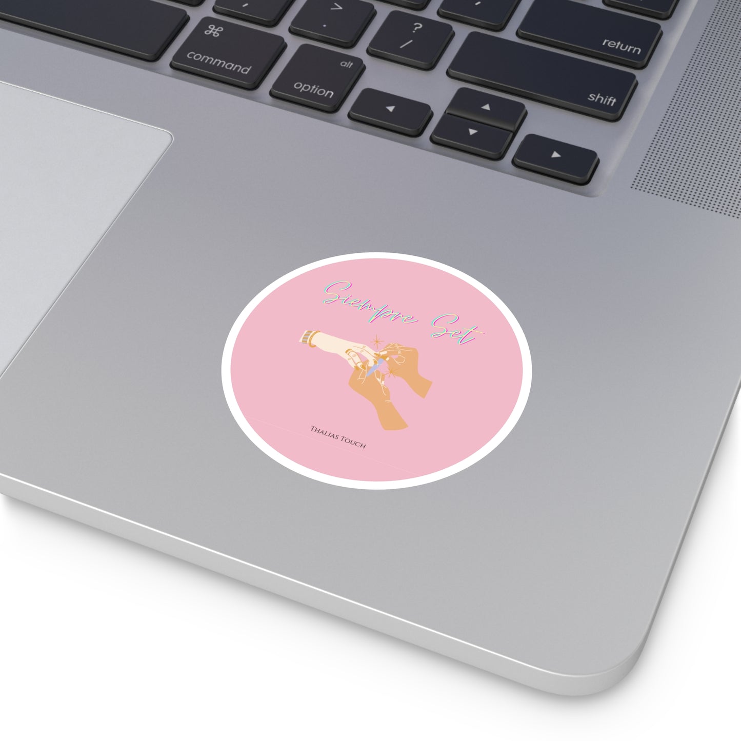Sticker Rosa Redondo, Resistente al agua, "Siempre Set"