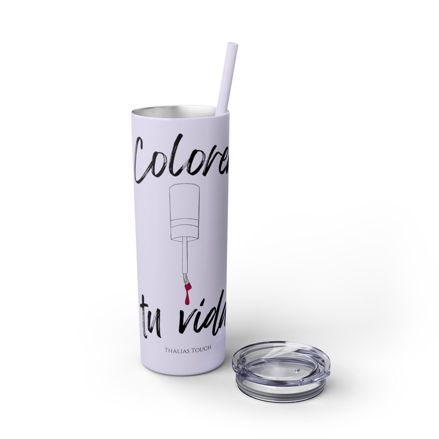 Tumbler Delgado con sorbeto 20oz, Colorea tu vida