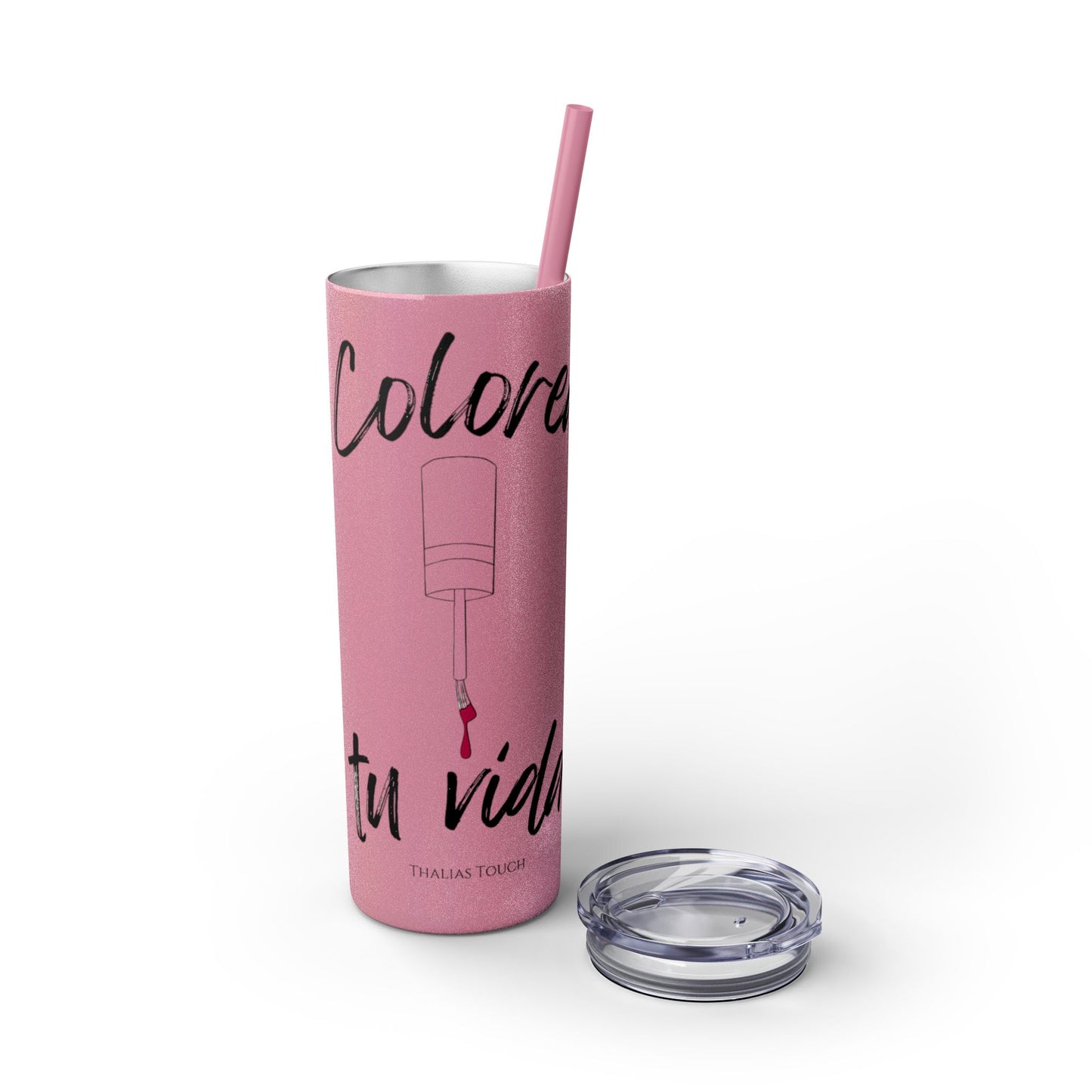 Tumbler Delgado con sorbeto 20oz, Colorea tu vida