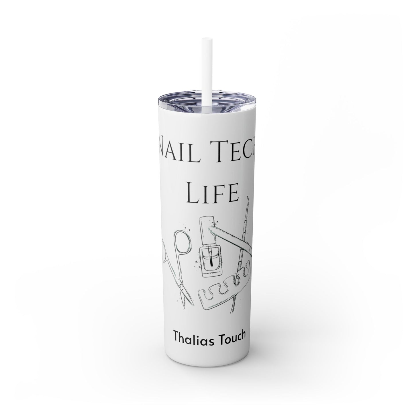 Tumbler Delgado con sobeto 20oz, Nail Tech Life