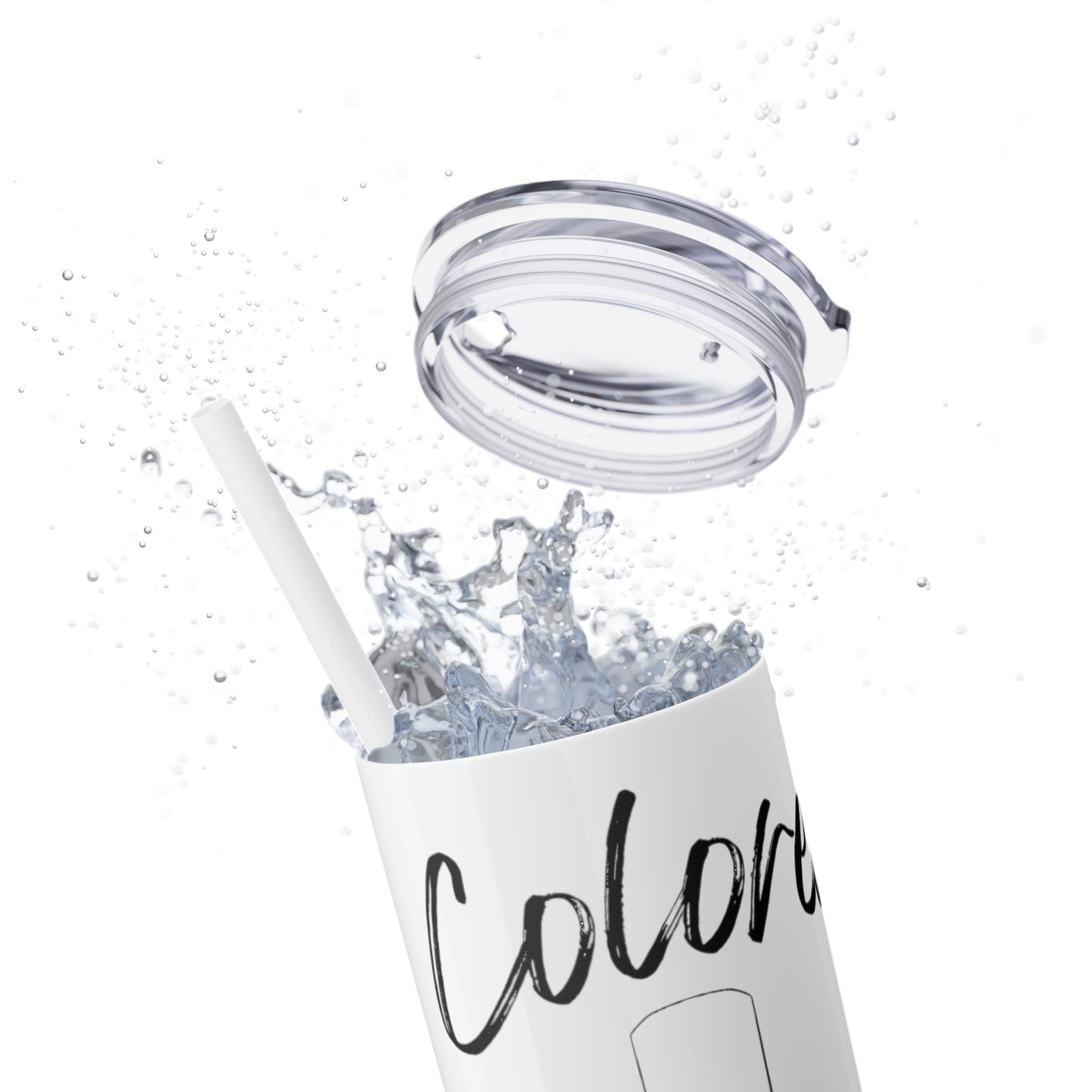 Tumbler Delgado con sorbeto 20oz, Colorea tu vida