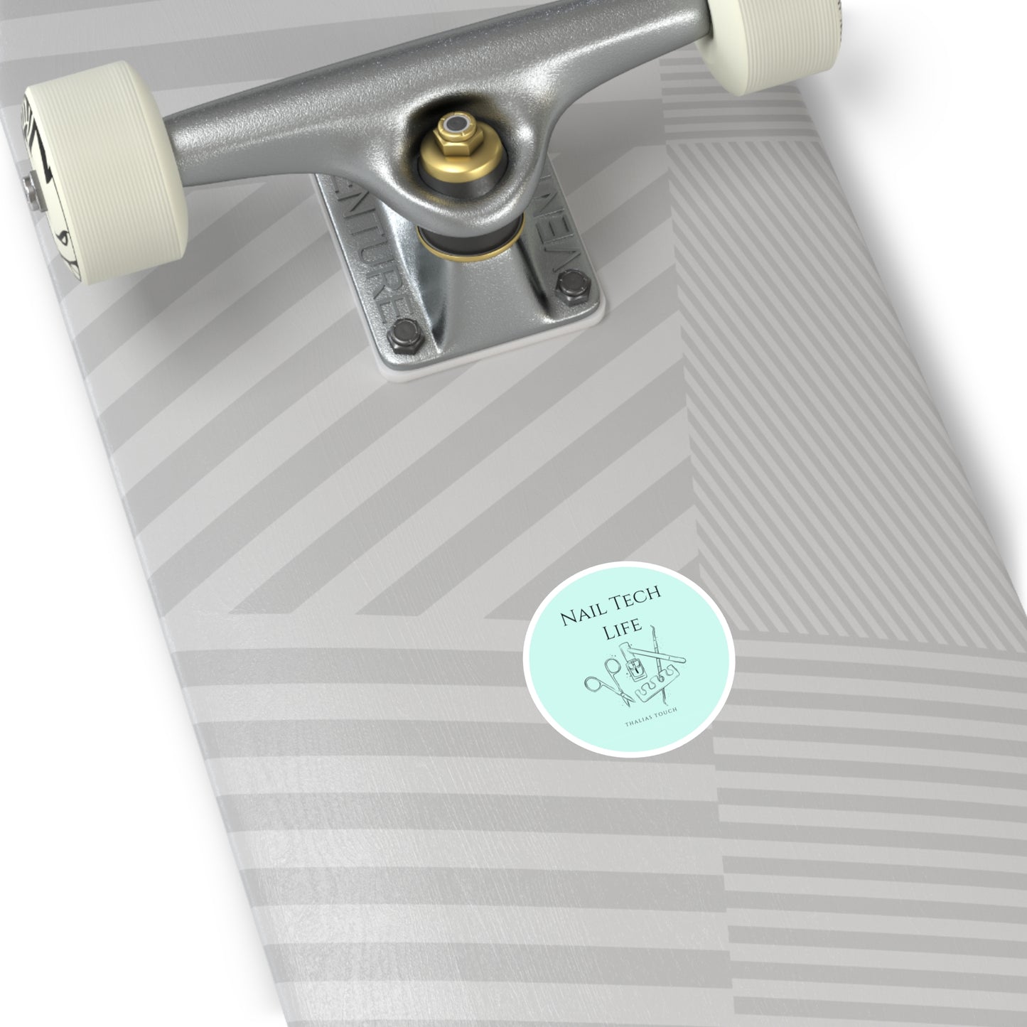 Sticker redondo, Resistente al agua, "Nail Tech Life"