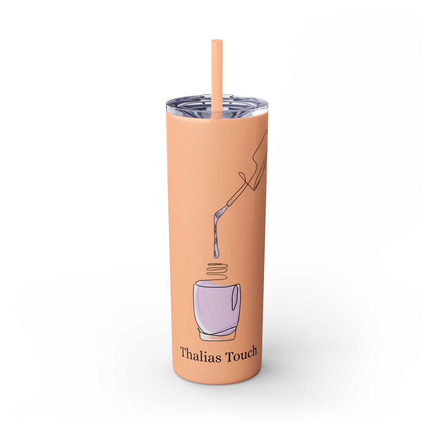 Tumbler delgado 20oz con sorbeto, Botella con esmalte violeta