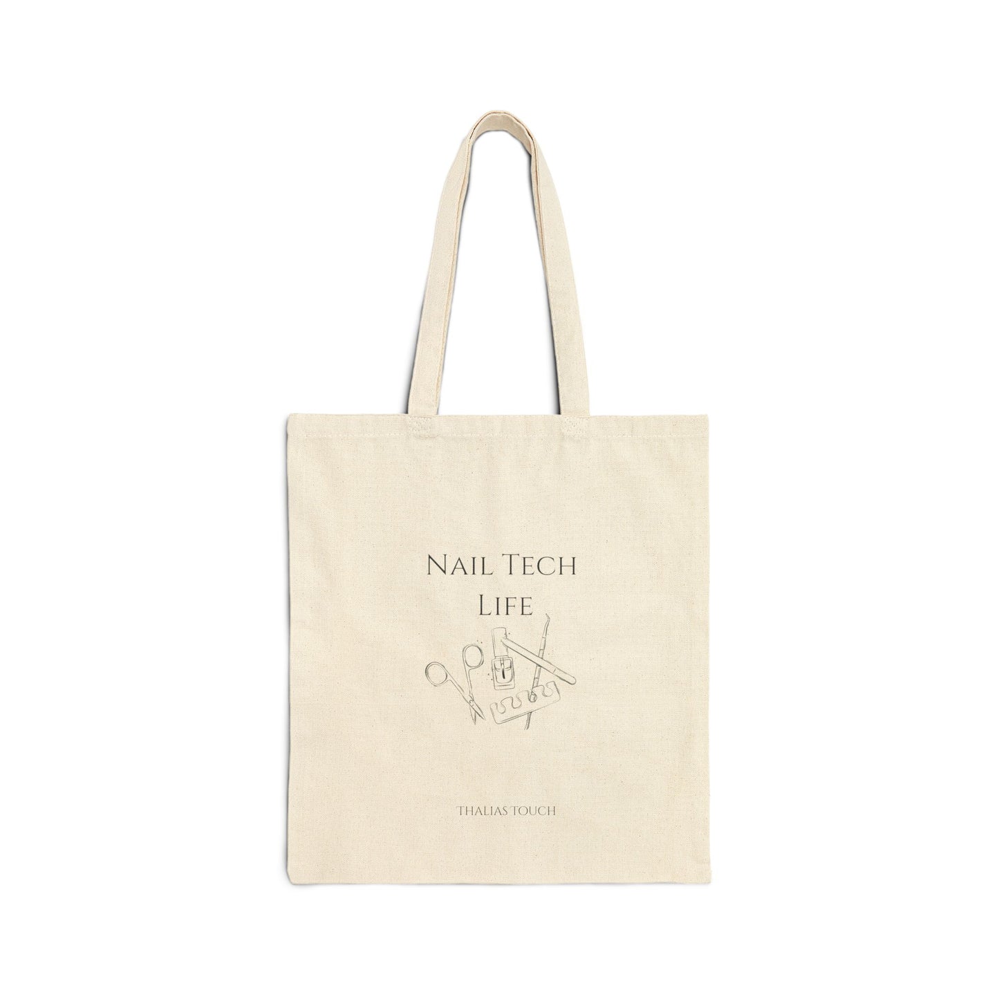 "Tote Bag" color crema, 100% algodón, "Nail Tech Life"