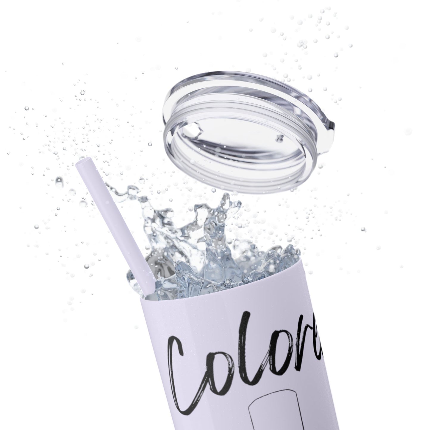 Tumbler Delgado con sorbeto 20oz, Colorea tu vida