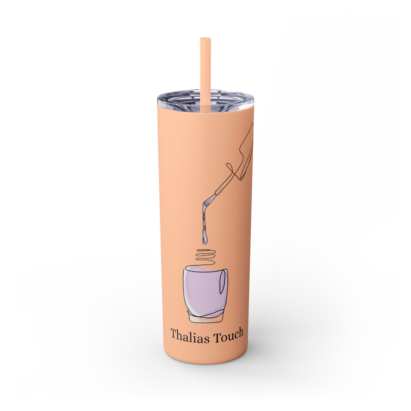 Tumbler delgado 20oz con sorbeto, Botella con esmalte violeta