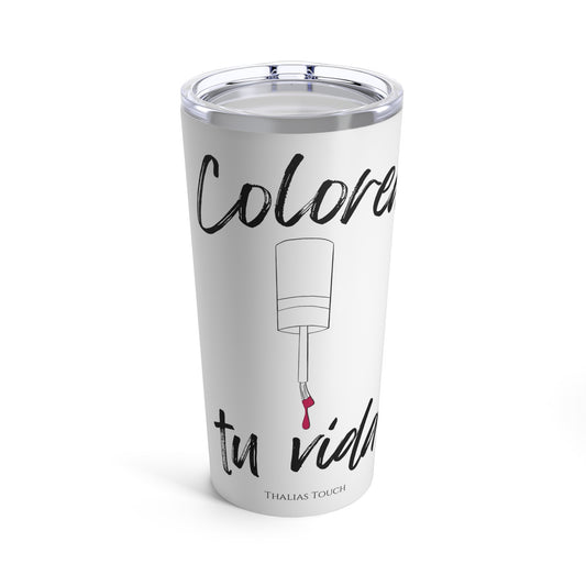 Tumbler Blanco 20oz, Colorea Tu Vida