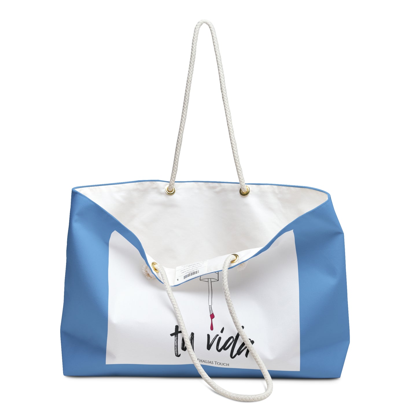 "Tote Bag" Grande, Azúl, Blanca, "Colorea tu vida"