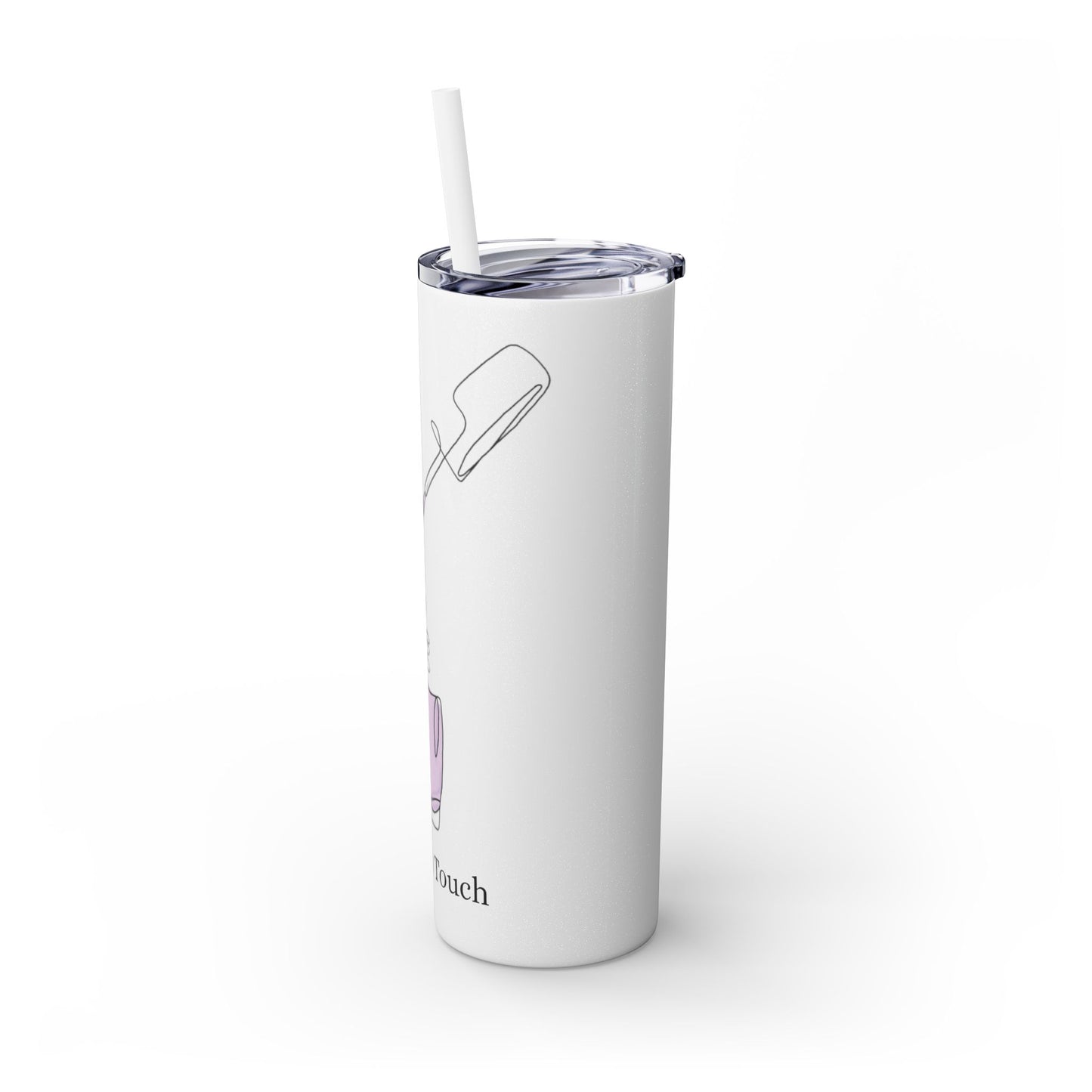Tumbler delgado 20oz con sorbeto, Botella con esmalte violeta