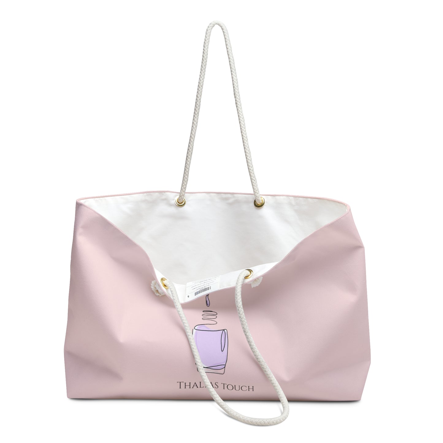 Tote Bag Grande, Rosa, Botella de esmalte derramada violeta