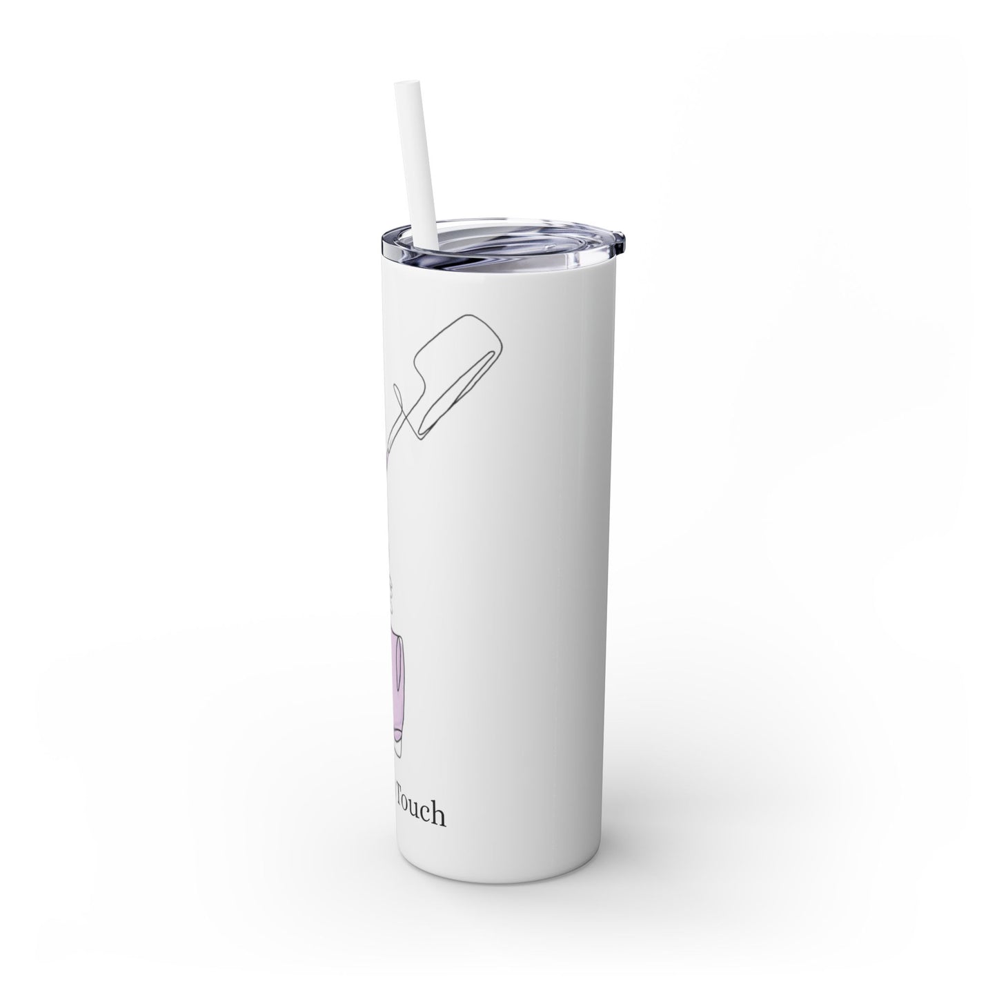 Tumbler delgado 20oz con sorbeto, Botella con esmalte violeta