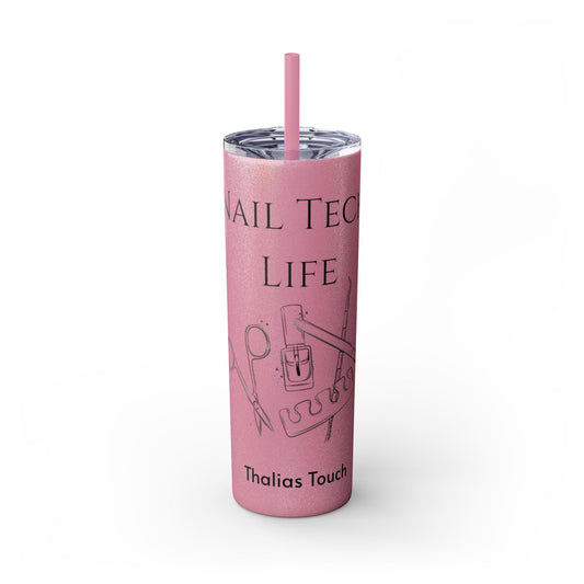 Tumbler Delgado con sobeto 20oz, Nail Tech Life