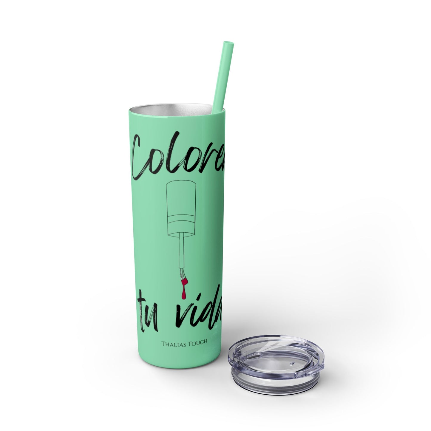 Tumbler Delgado con sorbeto 20oz, Colorea tu vida