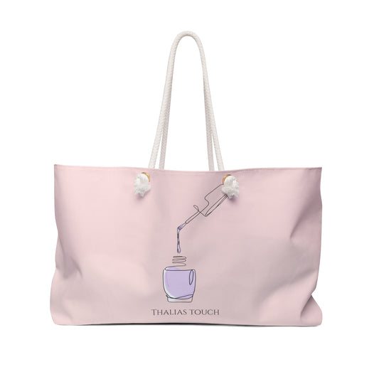 Tote Bag Grande, Rosa, Botella de esmalte derramada violeta