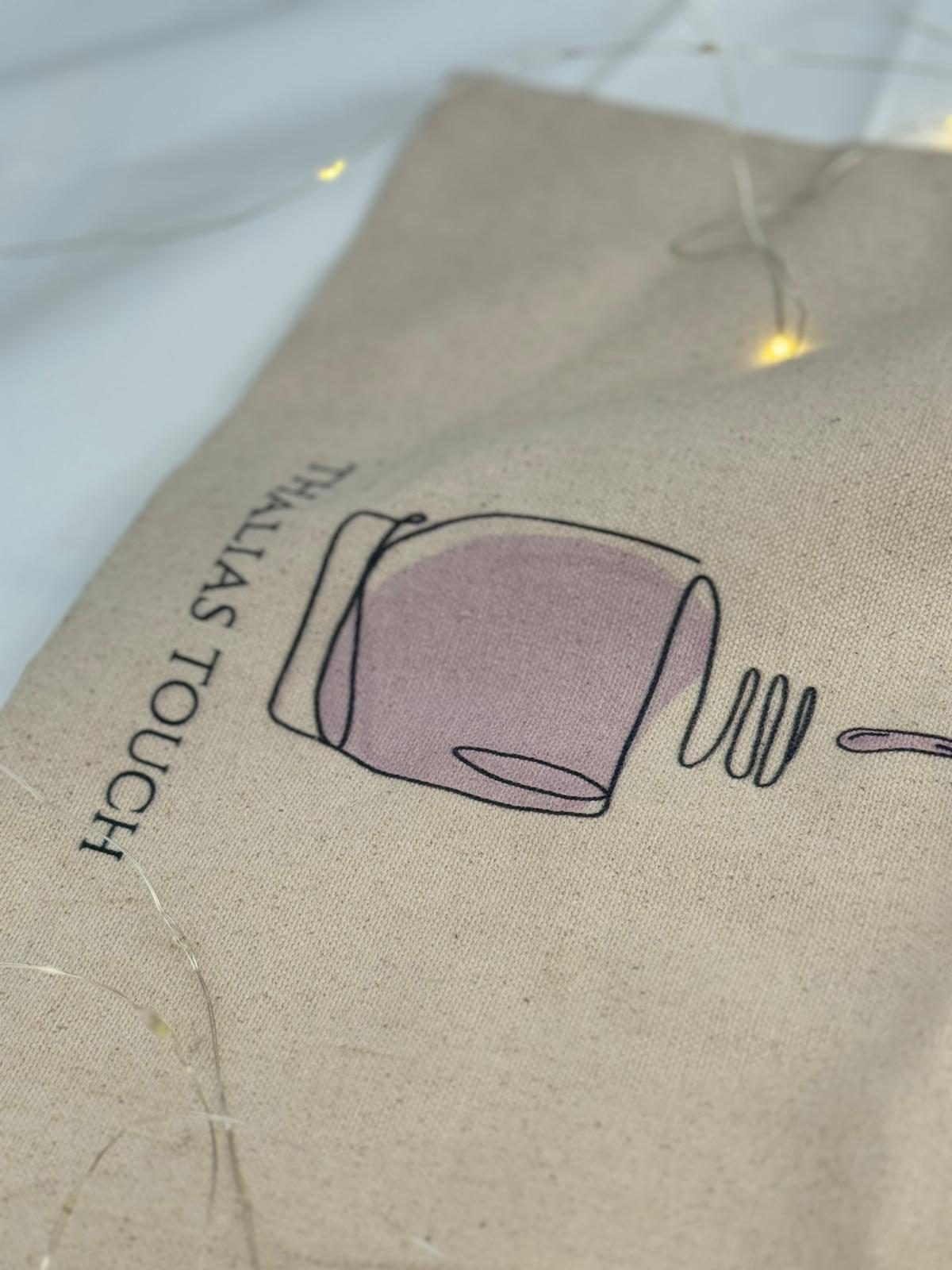 Tote Bag, color crema, 100% algodón, Botella de esmalte demarrada color violeta